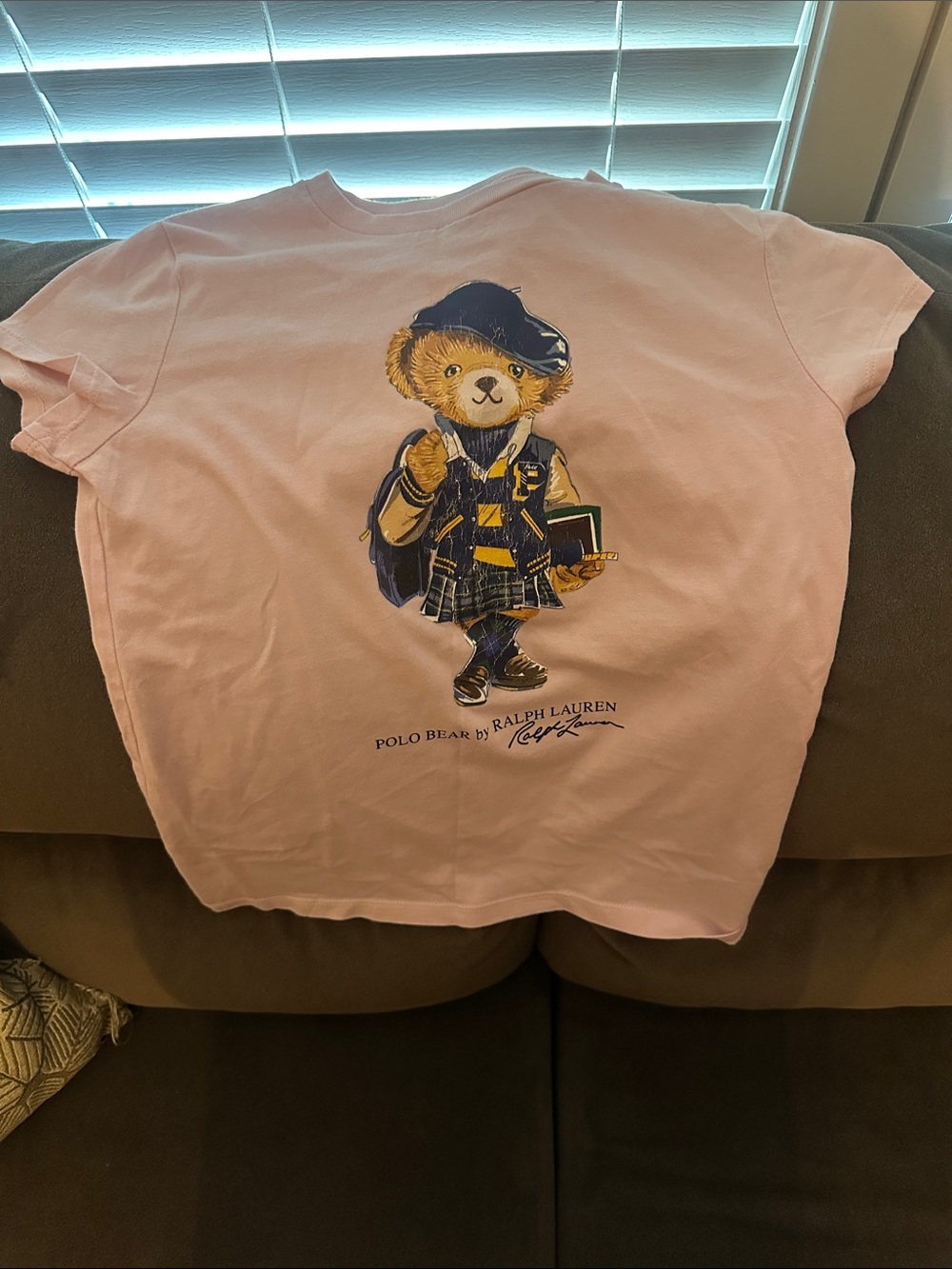 Polo by Ralph Lauren Light Pink Bear Graphic Kids Tee